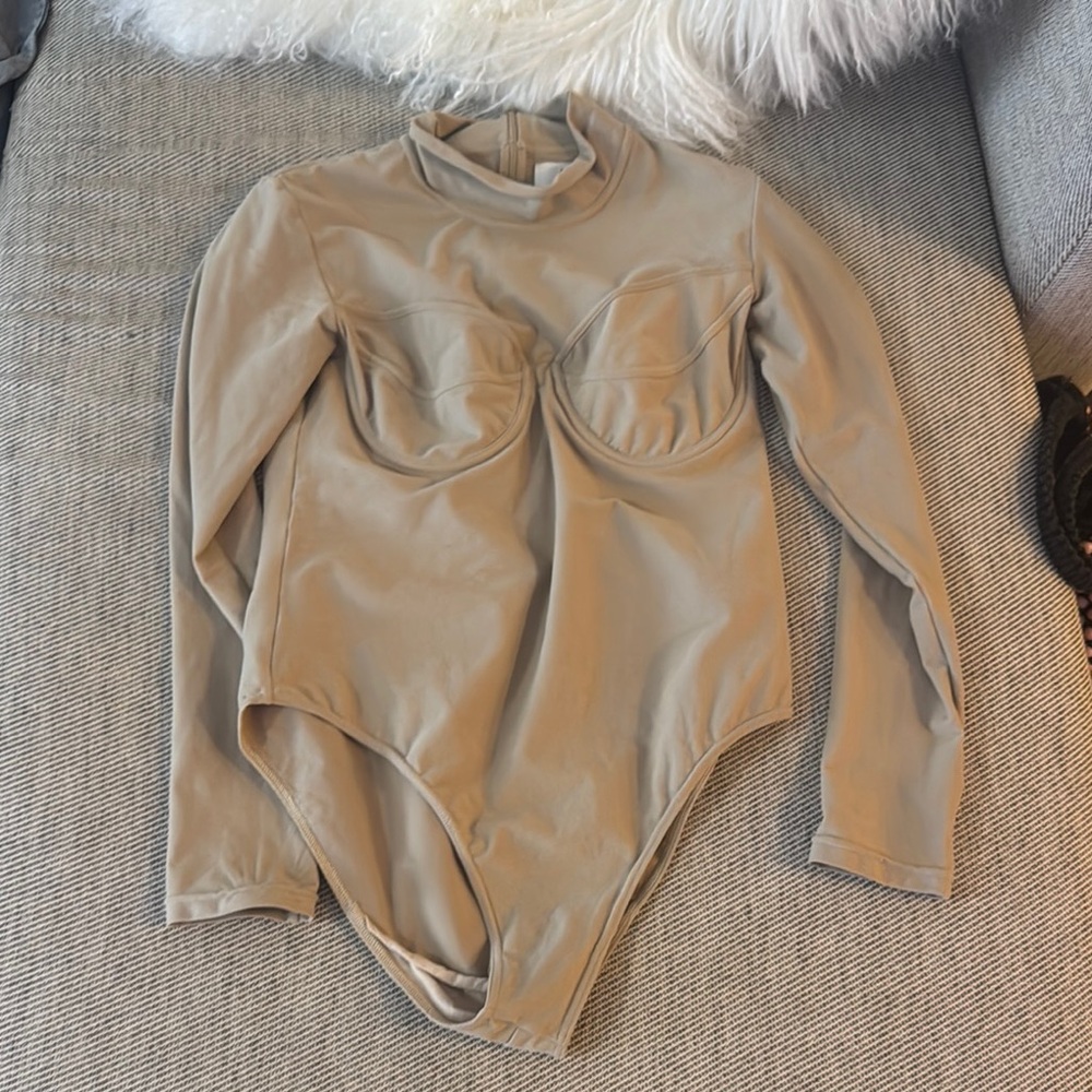 One Teaspoon Tan Bodysuit Knit Top